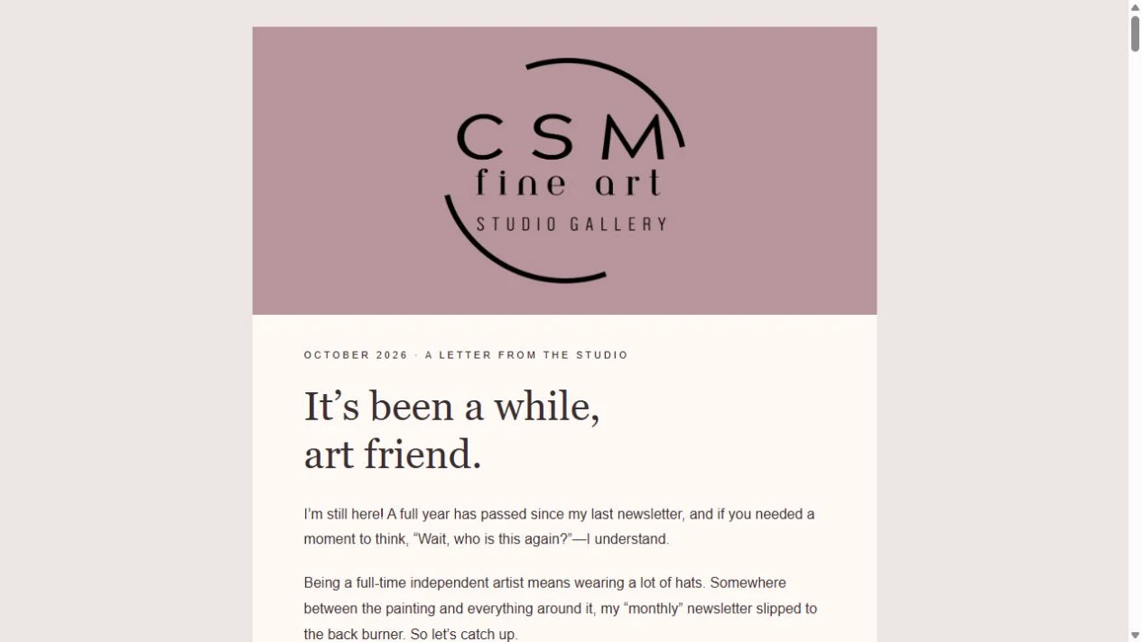 Actual Christina: October newsletter screen or supplied artwork